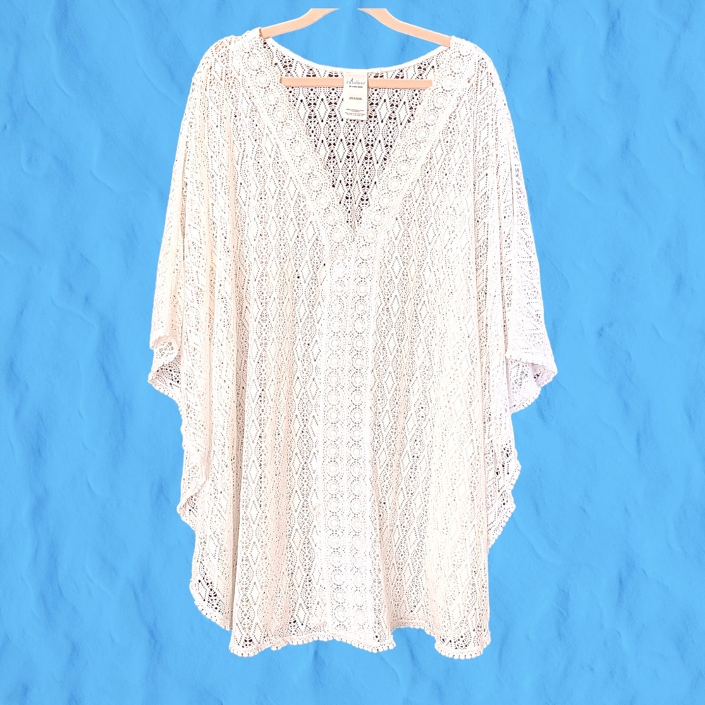 Catalina white lacey swim cover up Size 2X